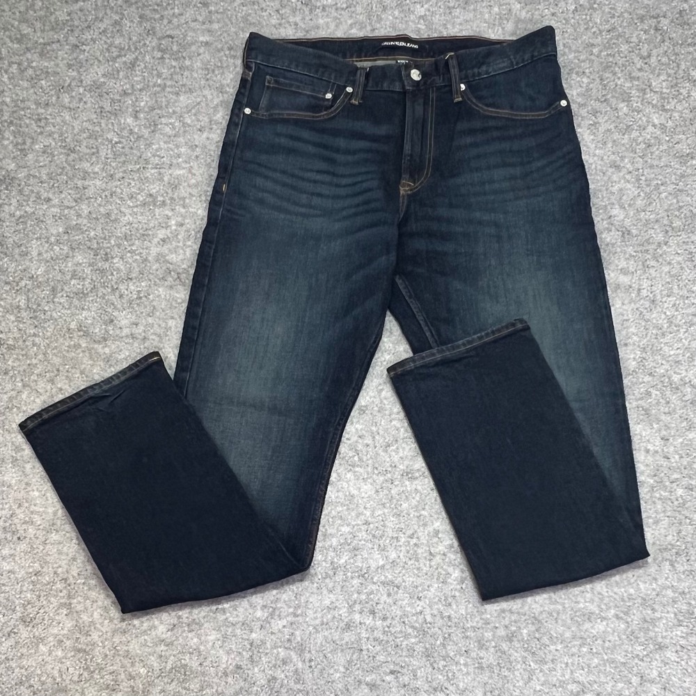 Calvin Klein Jeans Mens Dark Wash Straight Leg Indigo Denim Blue 33W x 34L